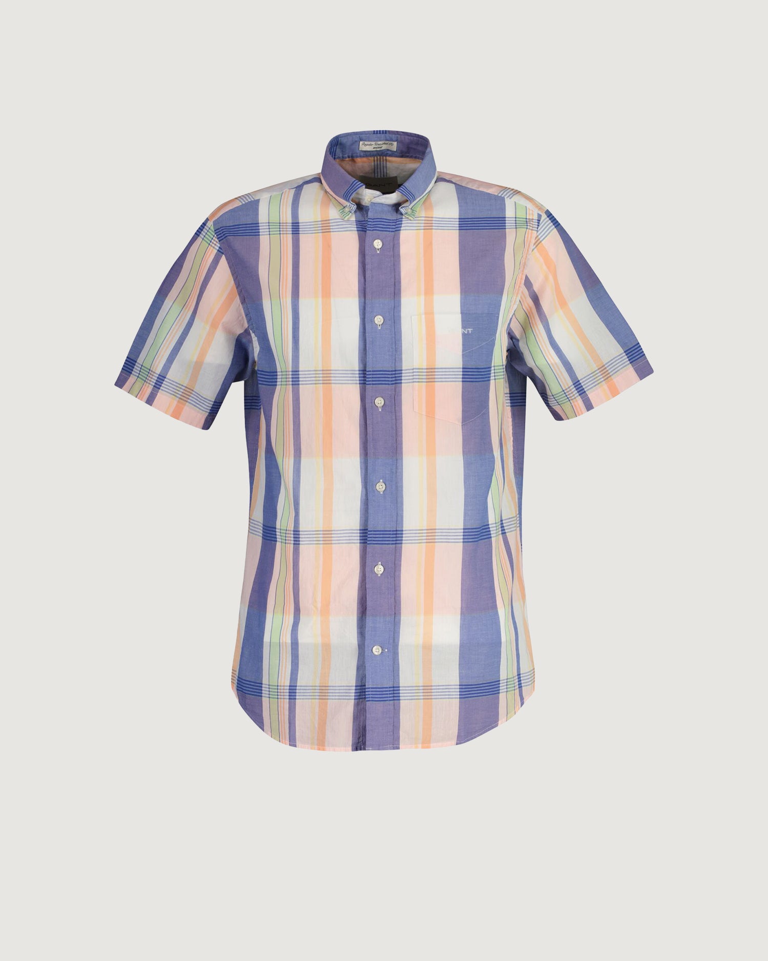 REG INDIAN MADRAS SS  SHIRT Eggshell