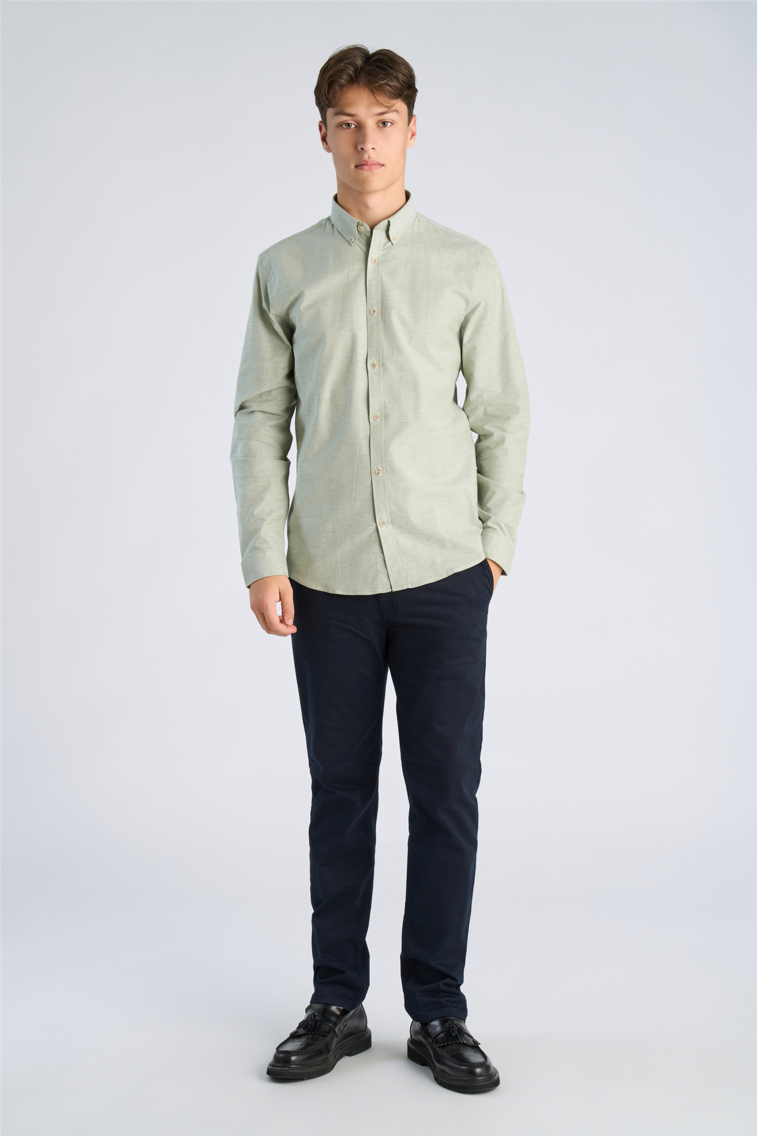 Oxford superflex shirt L/S Lt Army