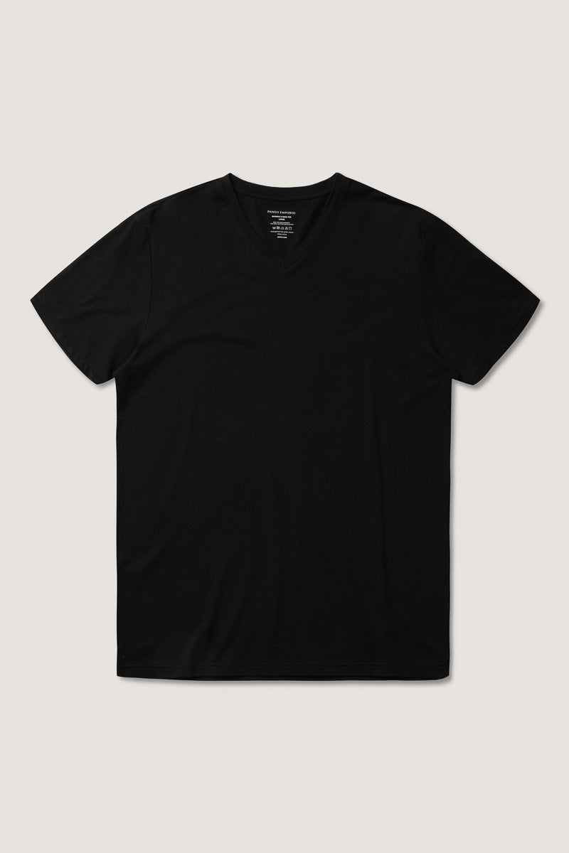 Bamboo/cotton V-Neck Tee Black
