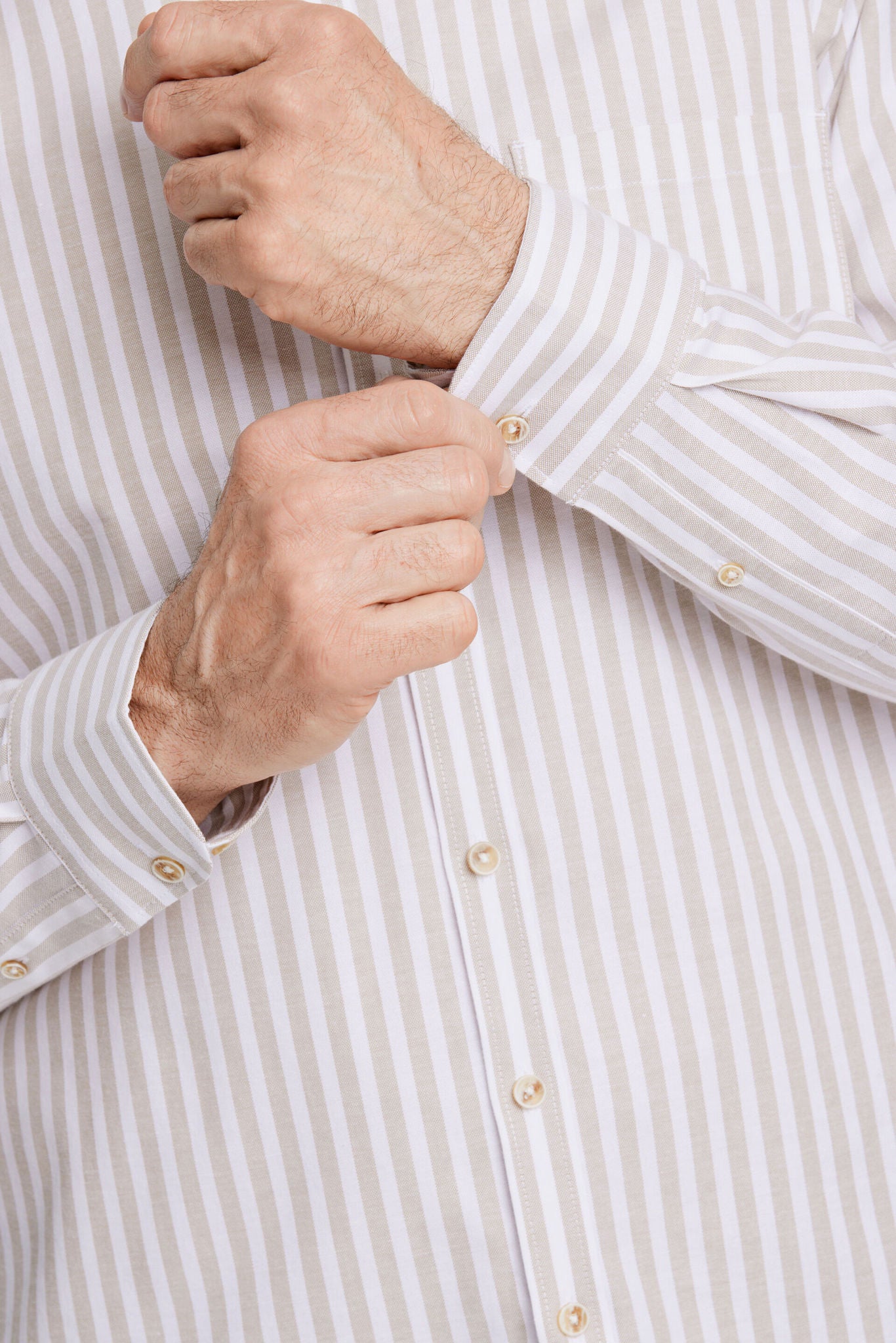 Striped superflex oxford L/S Sand