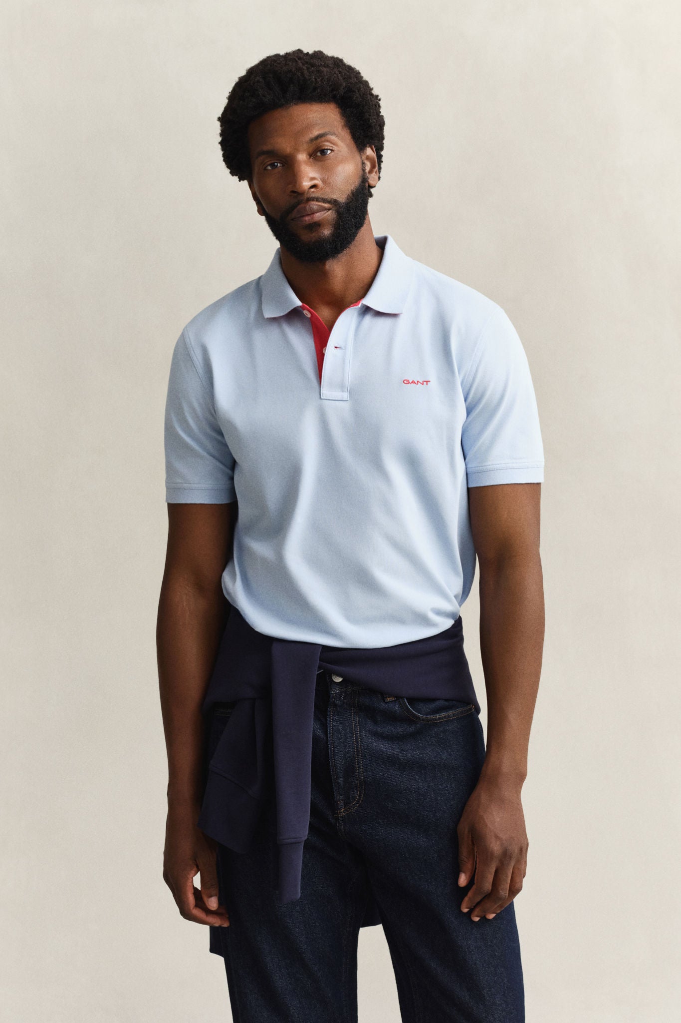 Contrast Polo Shirt Fresh Blue