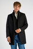 Detachable Collar Wool Coat Black