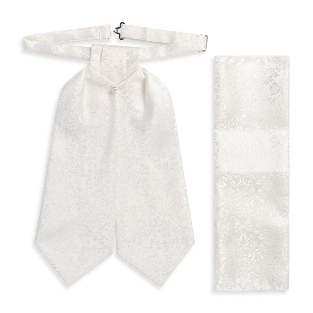 Plastron White Patterned