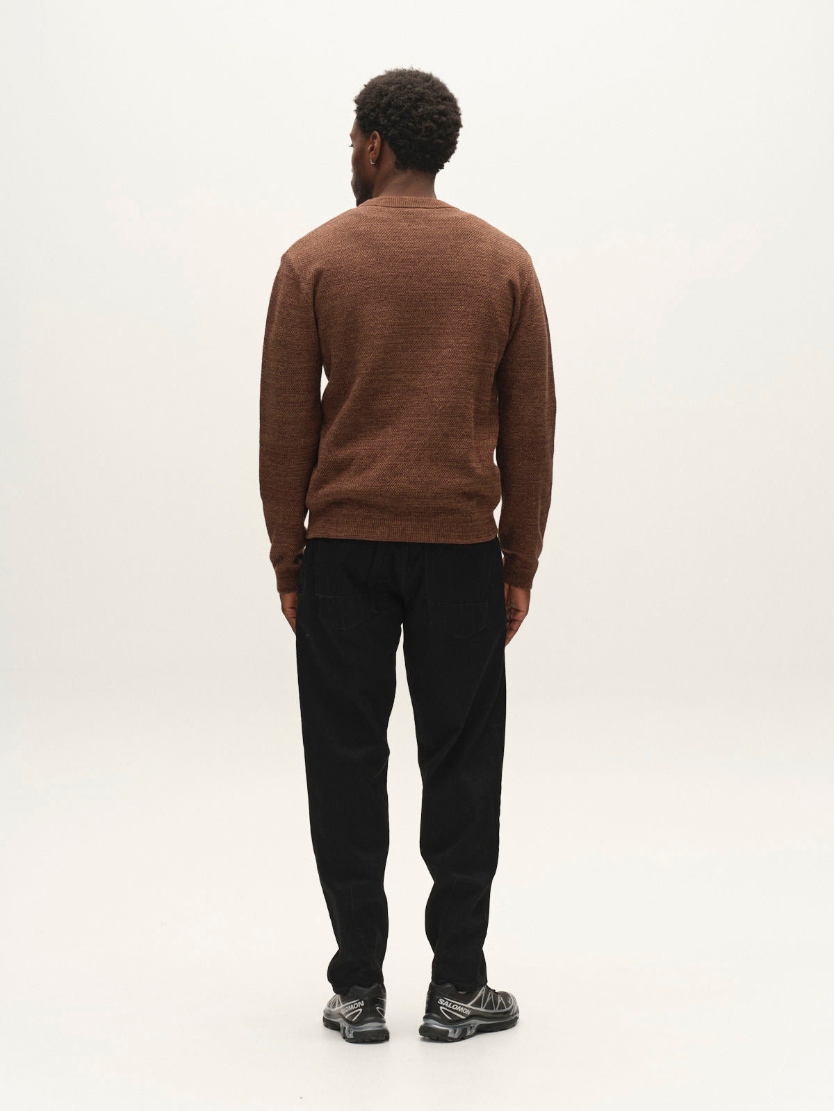 Gablamix Coro O-Neck Lsknit Brown Slate