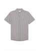 Konrad Stripe Linen SS Shirt Black