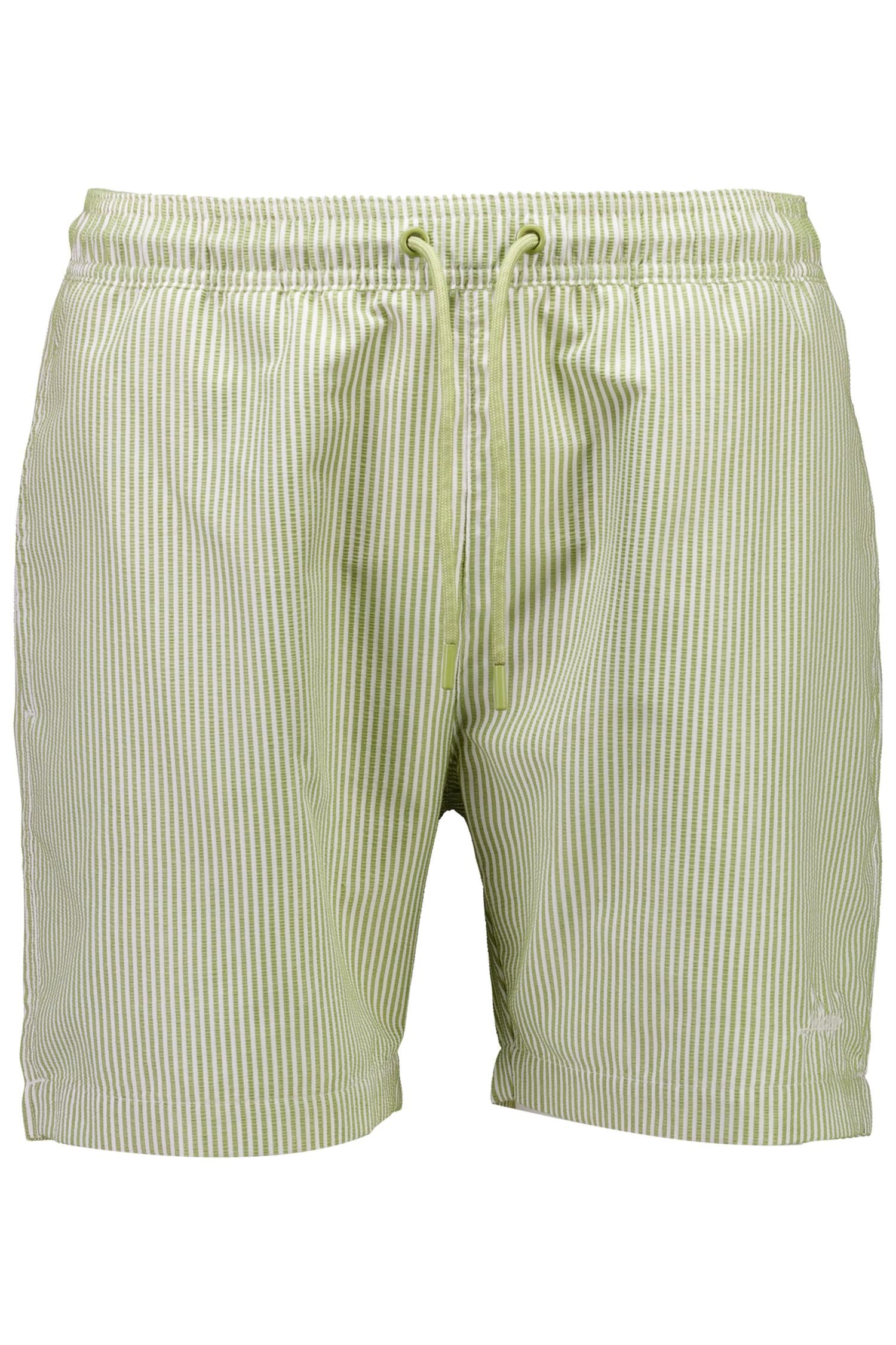 Striped Seersucker Swim Shorts Green