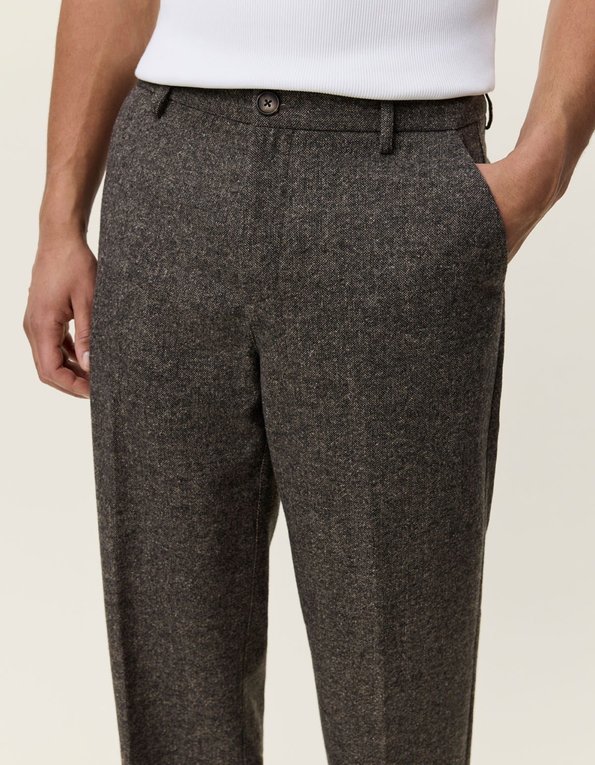 Wool Melange Slack Pants Caribou