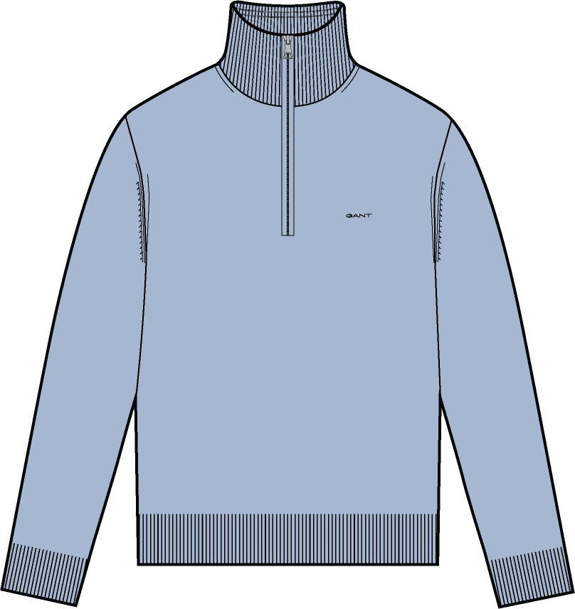 EXTRAFINE MERINO WOOL HALF ZIP Blå