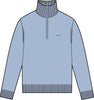 EXTRAFINE MERINO WOOL HALF ZIP Blå