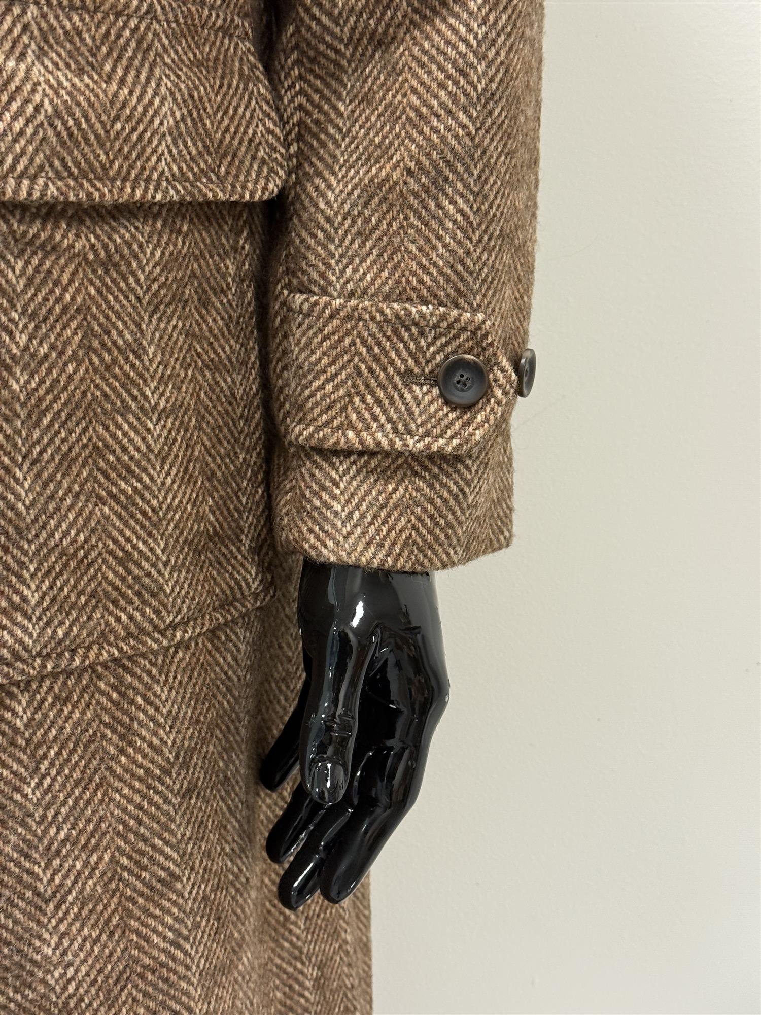 Maximillian Herringbone Will Coat Camel