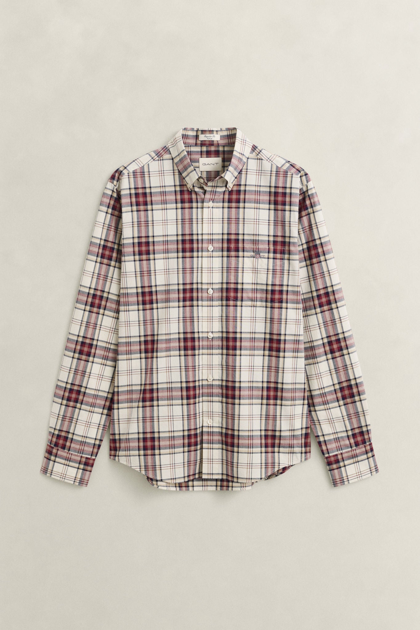 Reg Poplin Check Shirt Deep Grape Wine