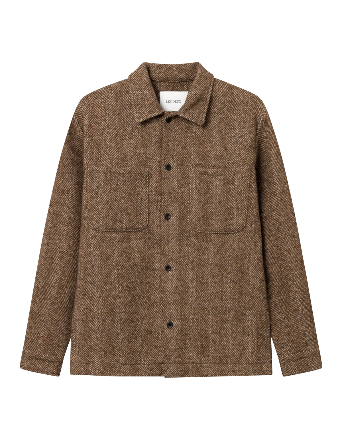 Milian herringbone overshirt Coffee Bean