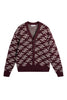 Denny Jacquard Cardigan Burgunder
