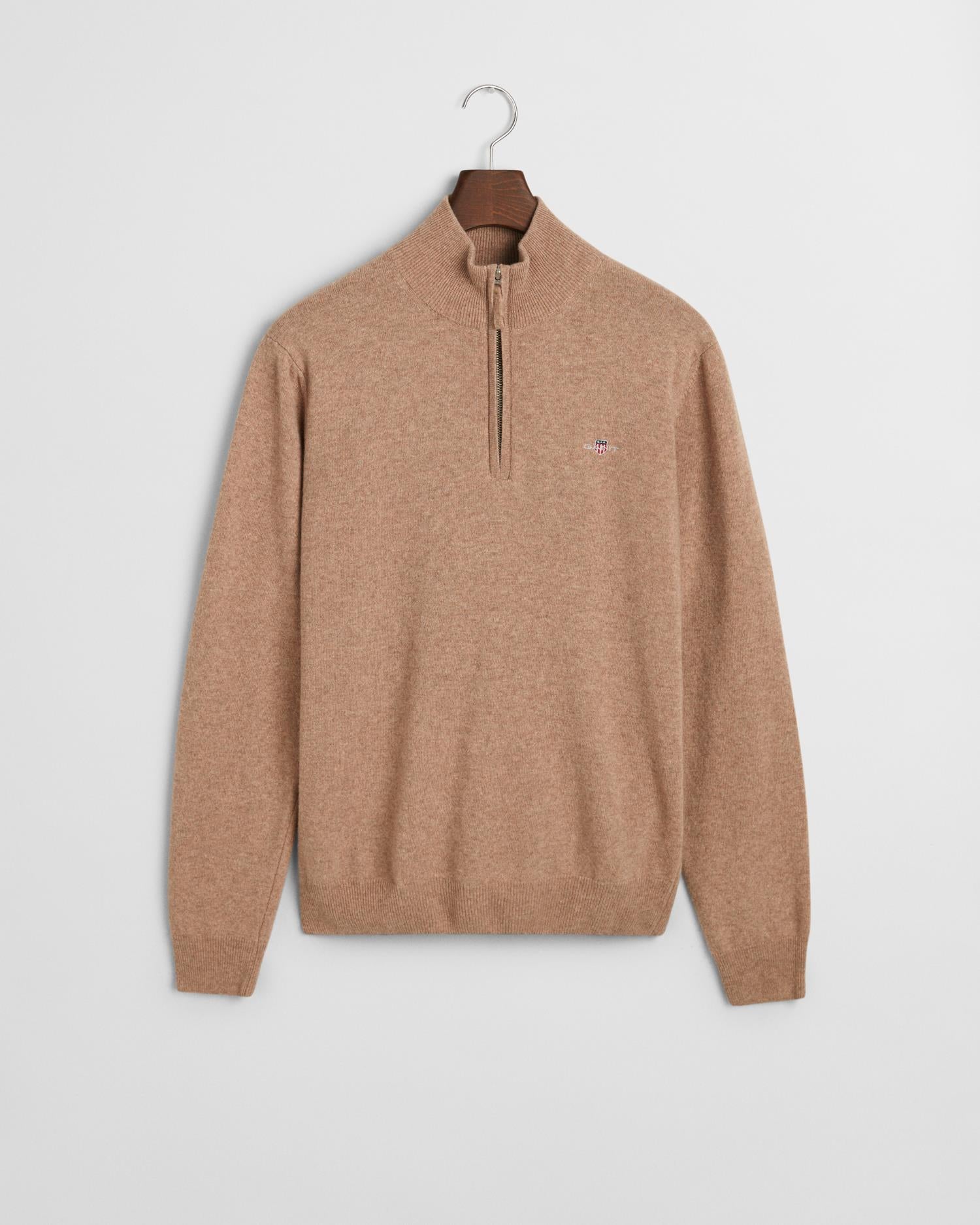 Lammeullsgenser Med Half-Zip Dk Sand Melange