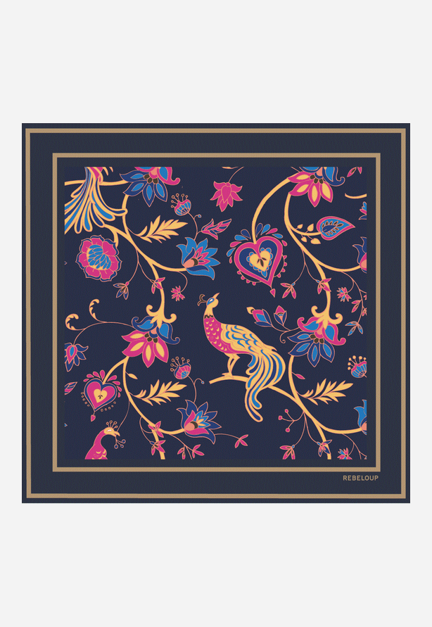 Manon silk scarf Mørkeblå
