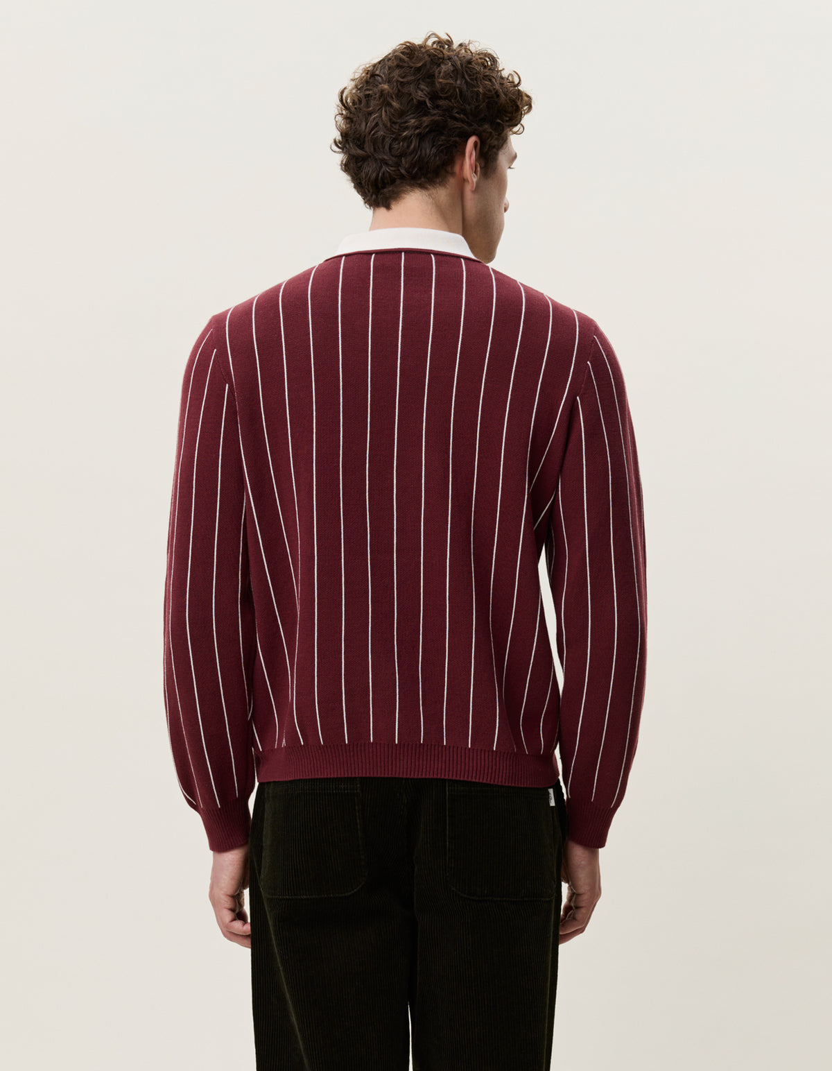 Signature Knitted Ls Polo Chocolate Truffle Red