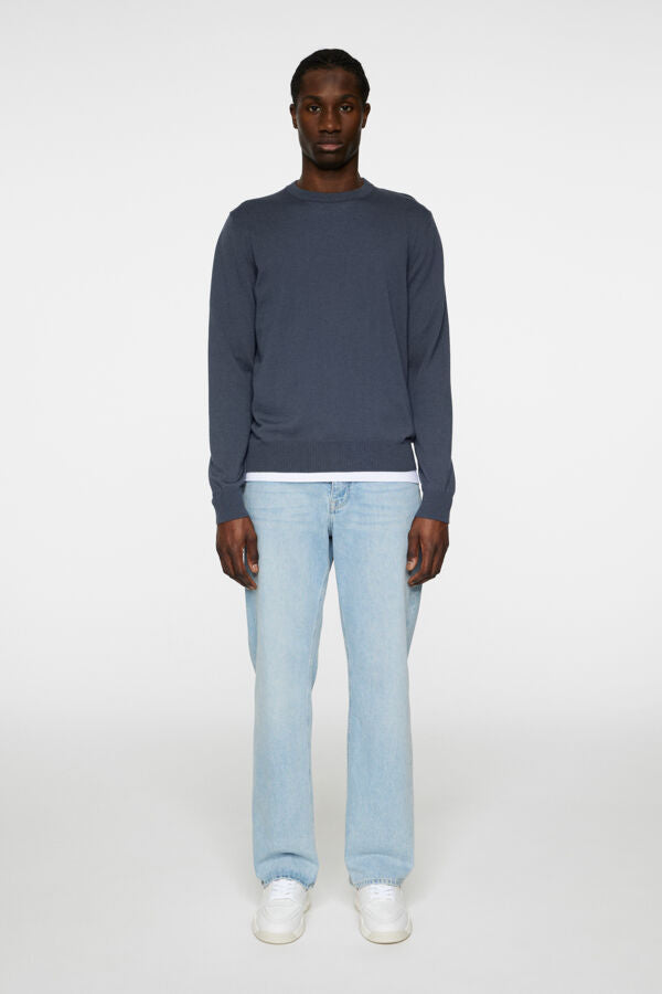 Keane Cotton Wool Crew Neck Ombre Blue