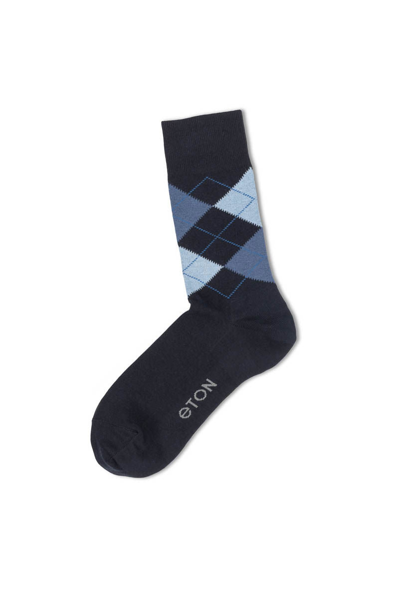 Eton Cotton Argyle Blue/White