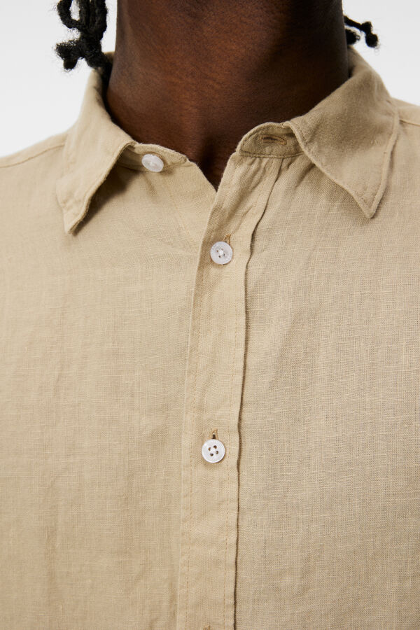 Reg ls clean linen shirt Light Beige