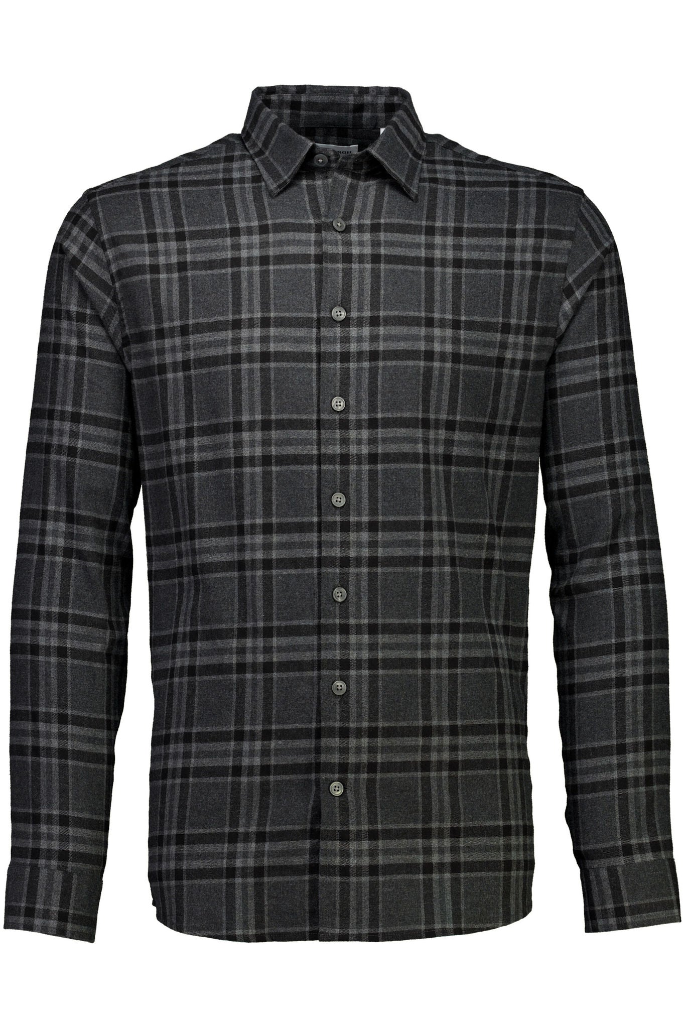 Brushed Check Shirt L/s Dk Grey Mel