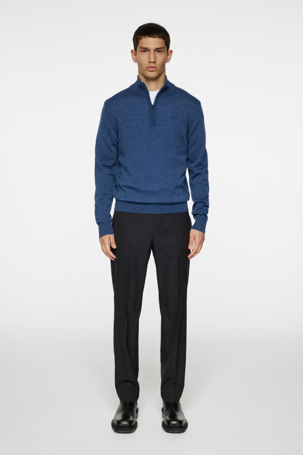 Kiyan Merino Quarter Zip Blå