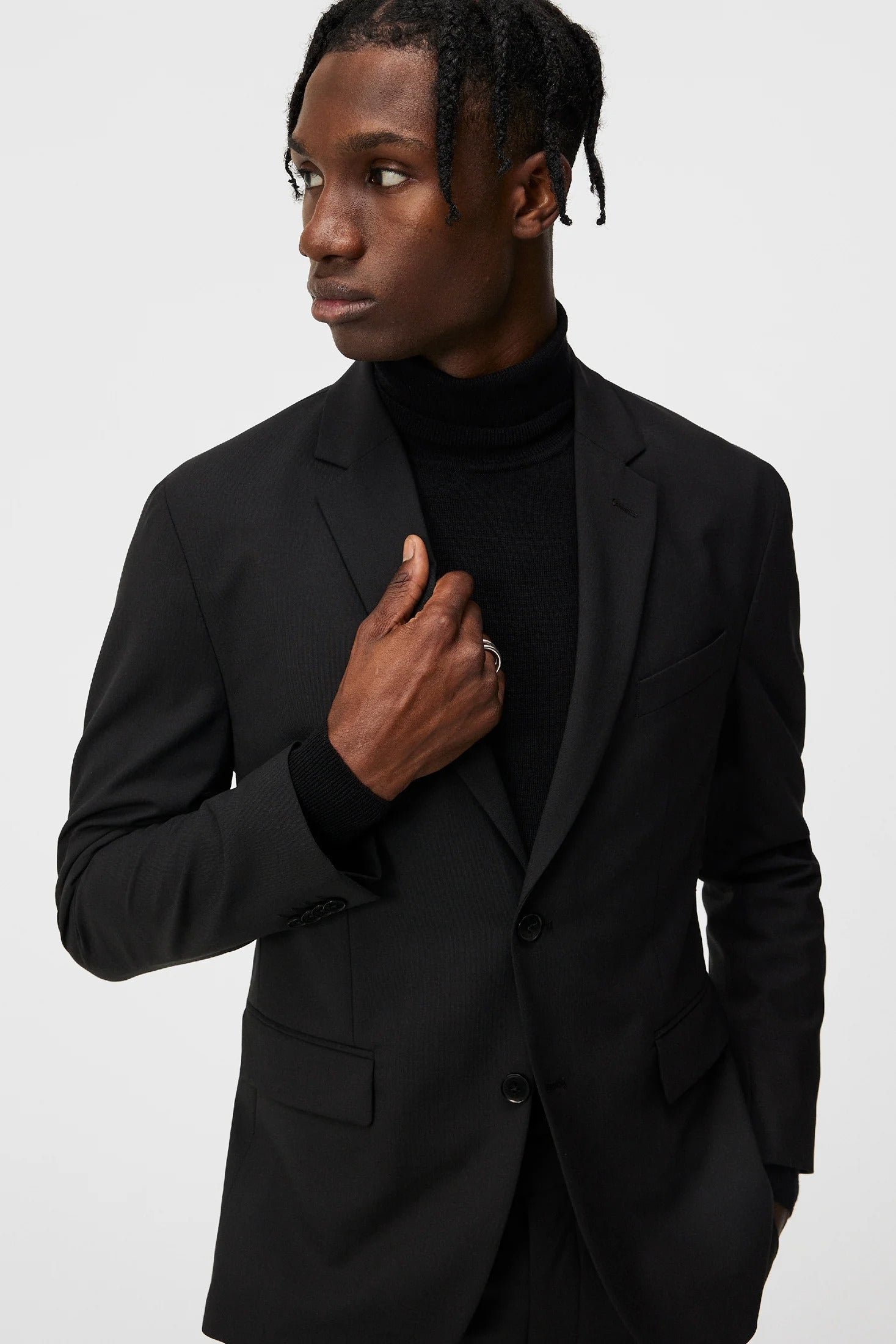 Carlton rib cardigan blazer Black