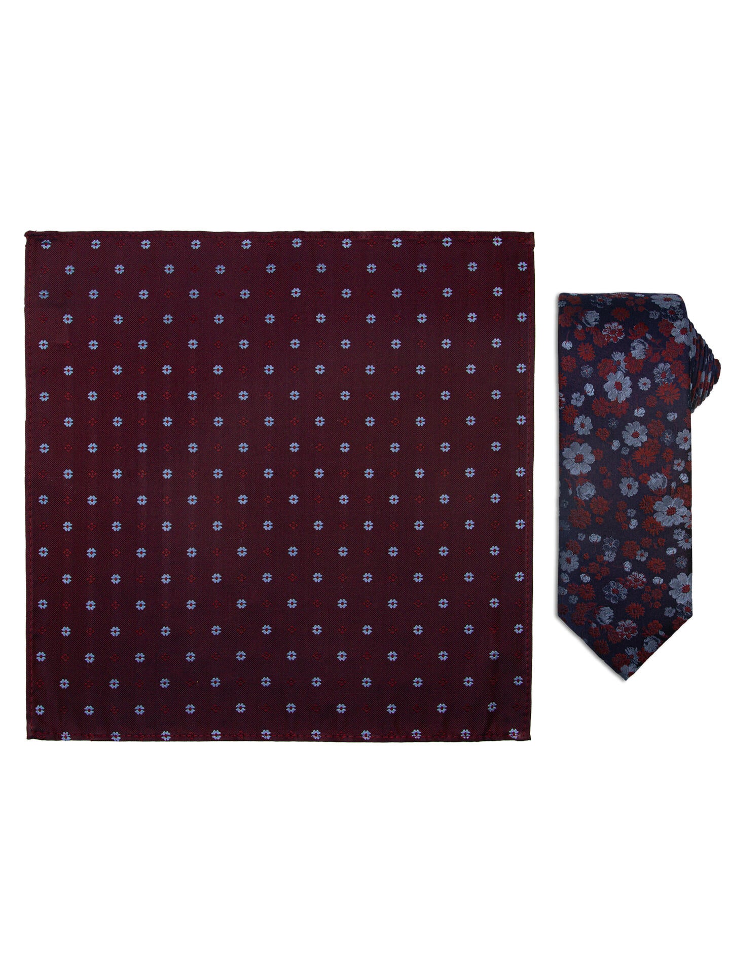 Santi silkeslips+lommetørkle Burgunder