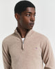 Lammeullsgenser Med Half-Zip Dk Sand Melange
