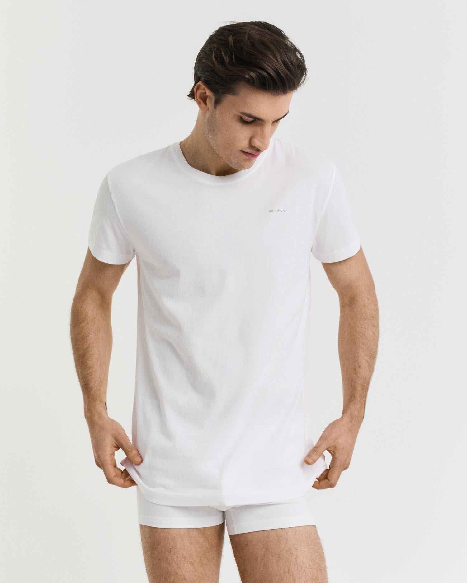 2-Pakk T-Skjorter Med Rund Hals White