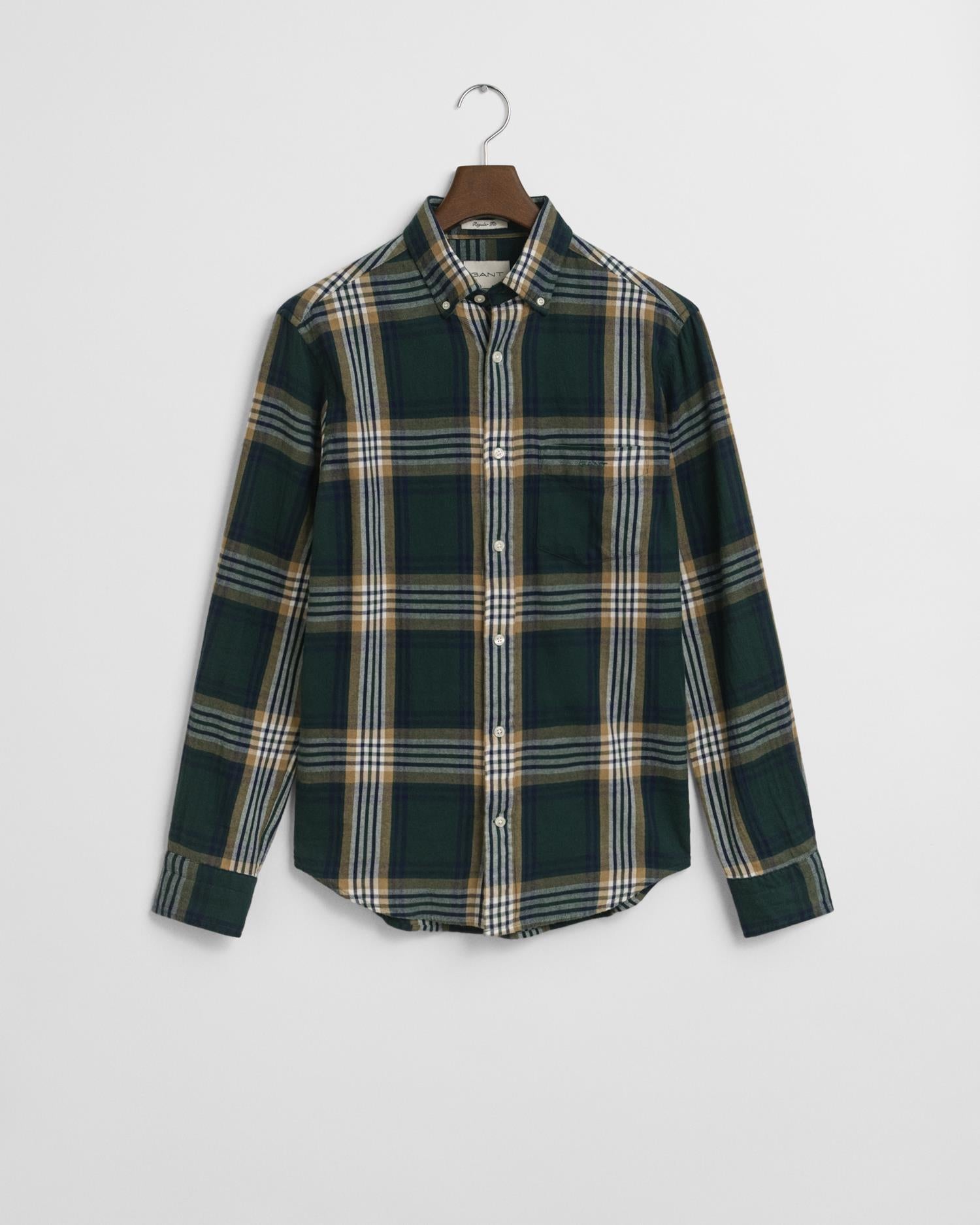 Reg Windblown Flannel Check Shirt Tartan Green