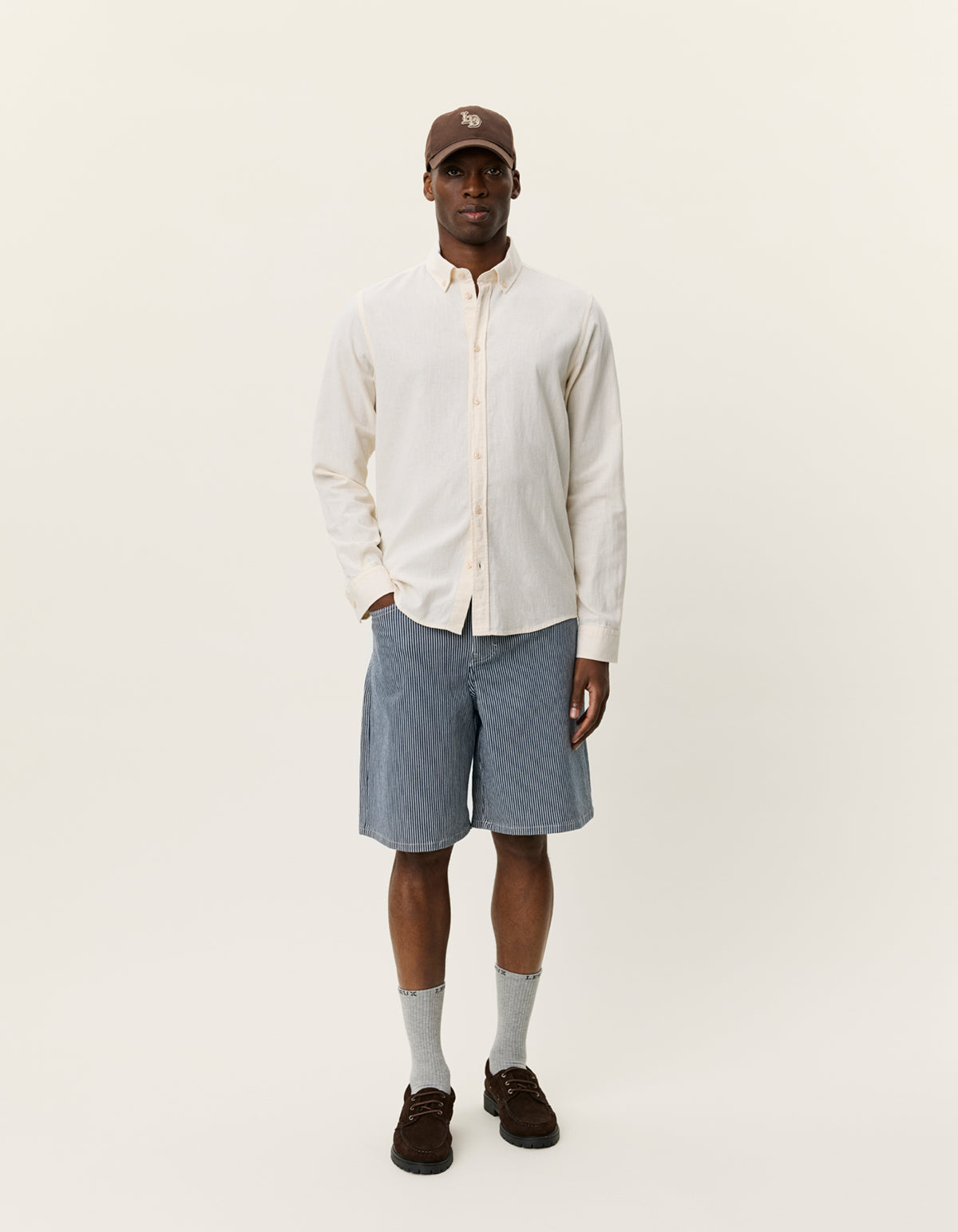 Konrad Cotton linen shirt Eggnog White