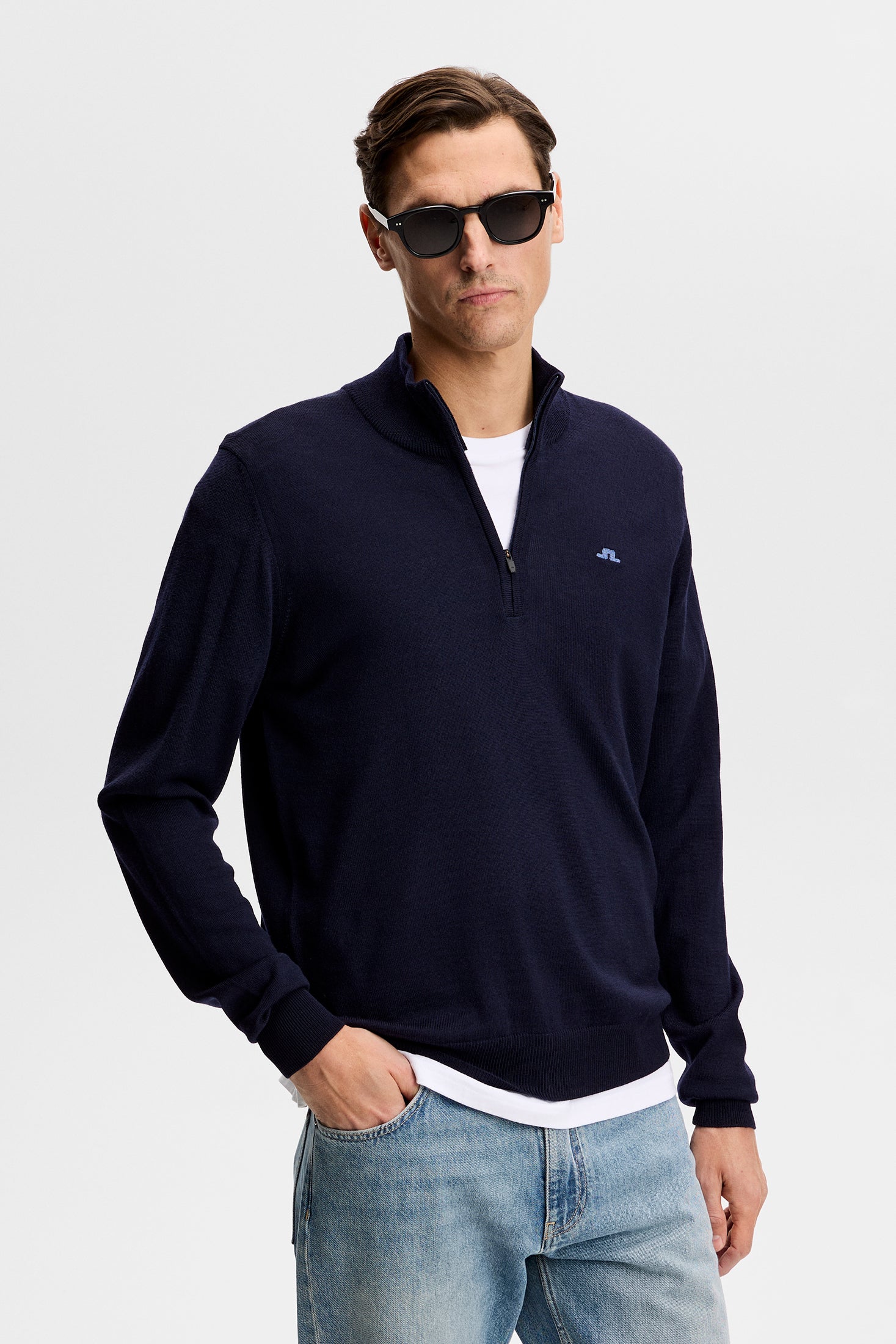 Kiyan Quarter Zip Sweater Jl Navy
