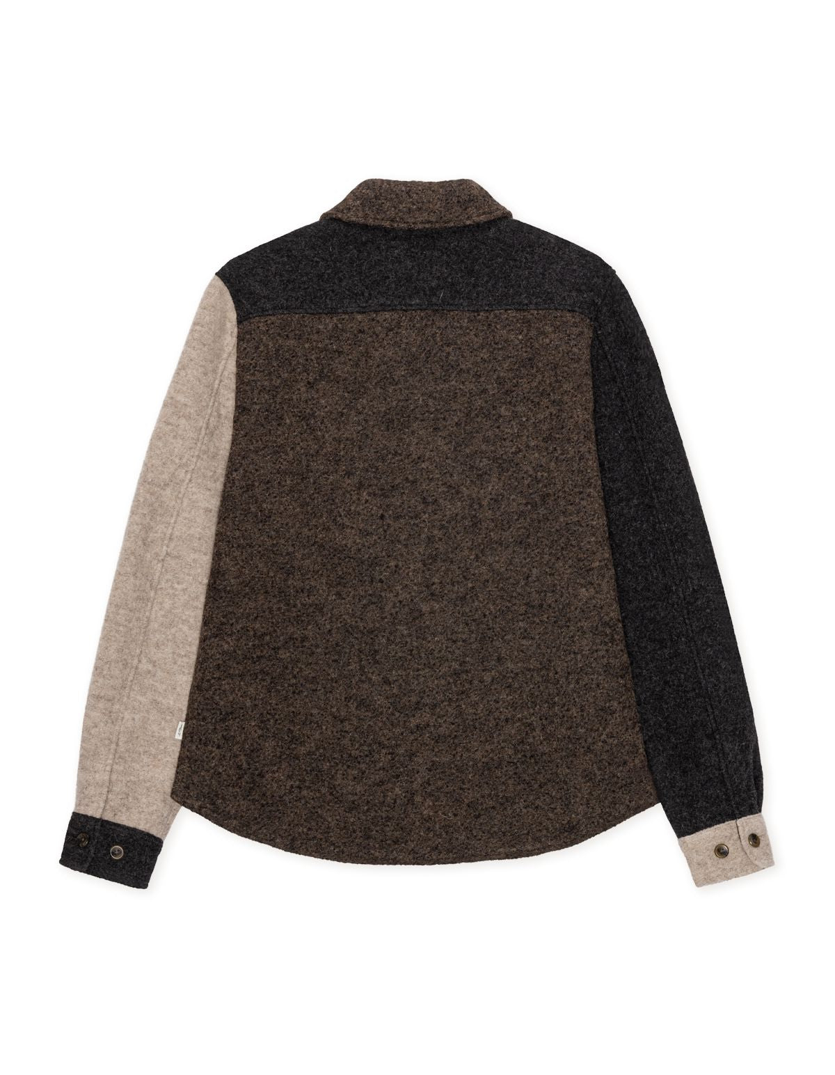 Wool Colourblock Overshirt Molé Brown