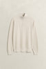 Herringbone Texture Half Zip Clay Beige