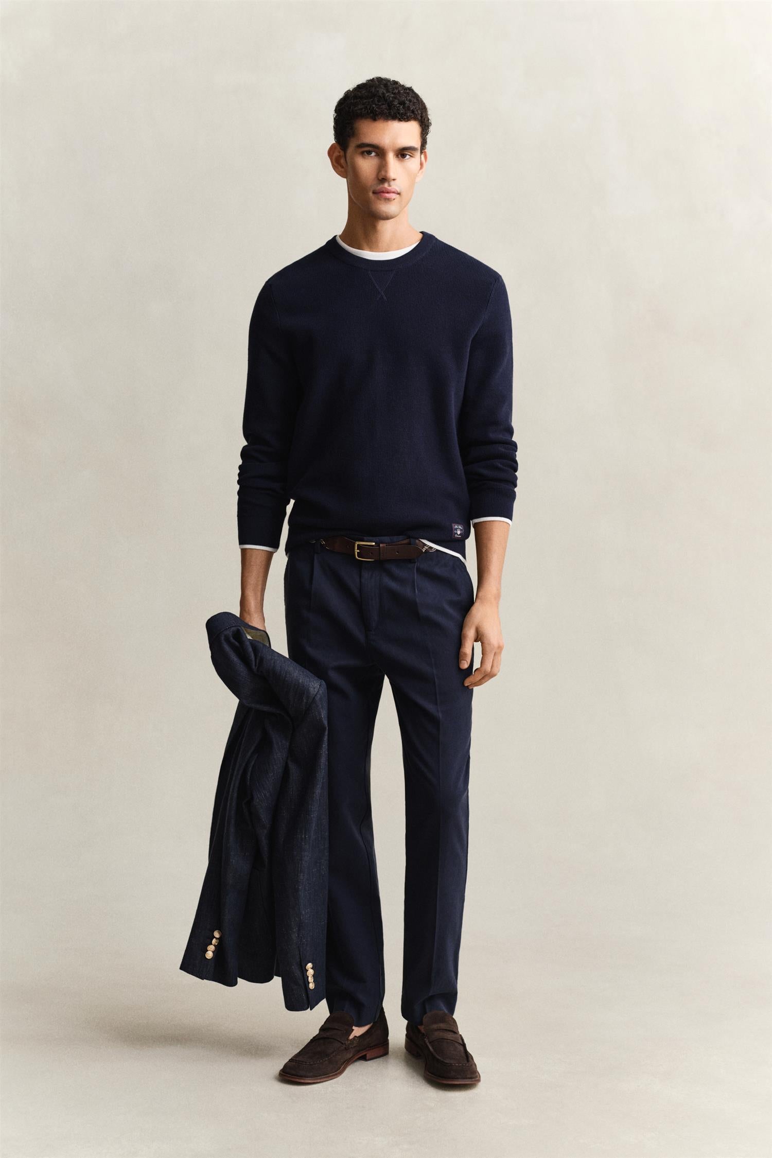 Slim Smart Cot/lyocell Pants Evening Blue