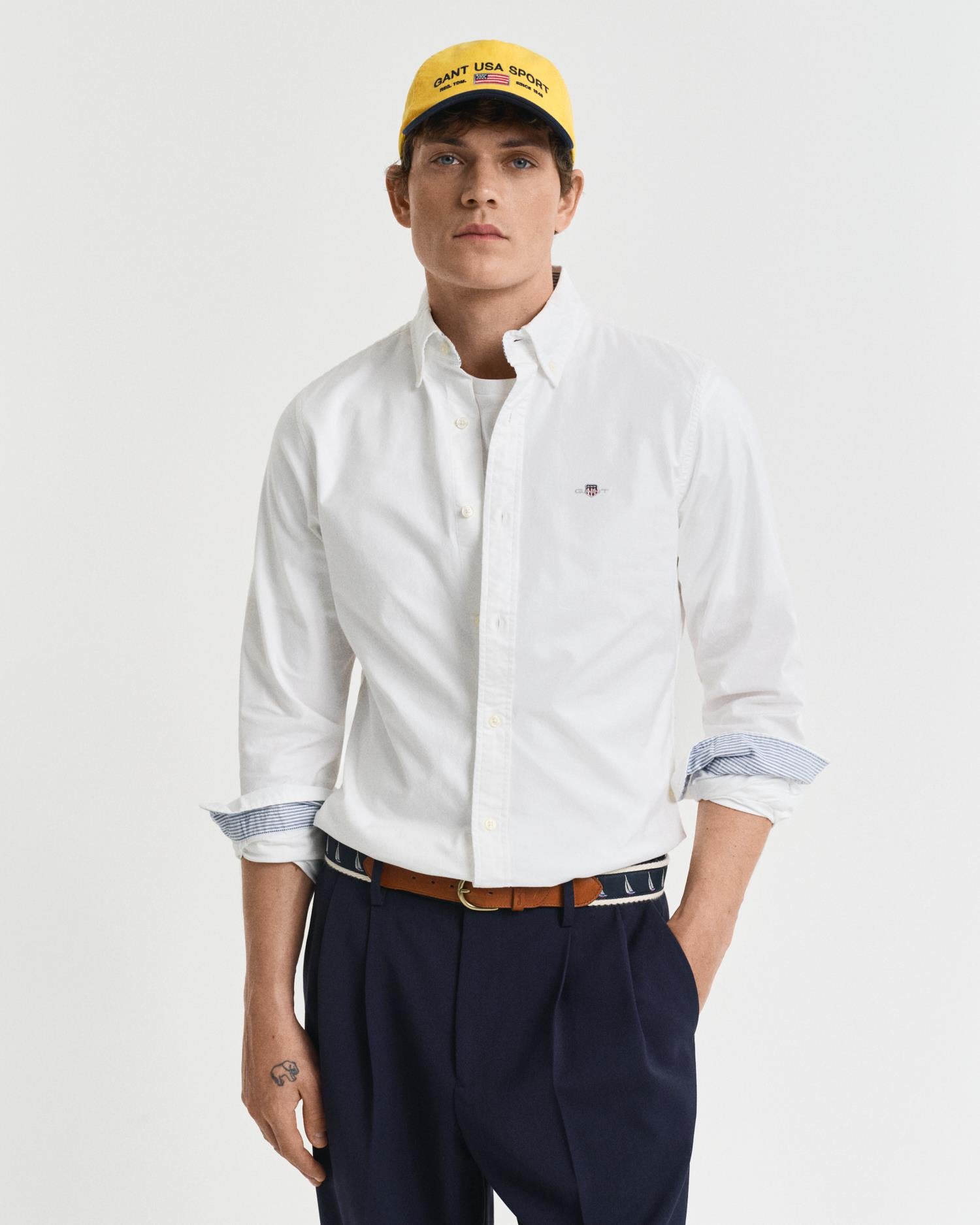 Oxfordskjorte I Slim Fit Med Stretch White