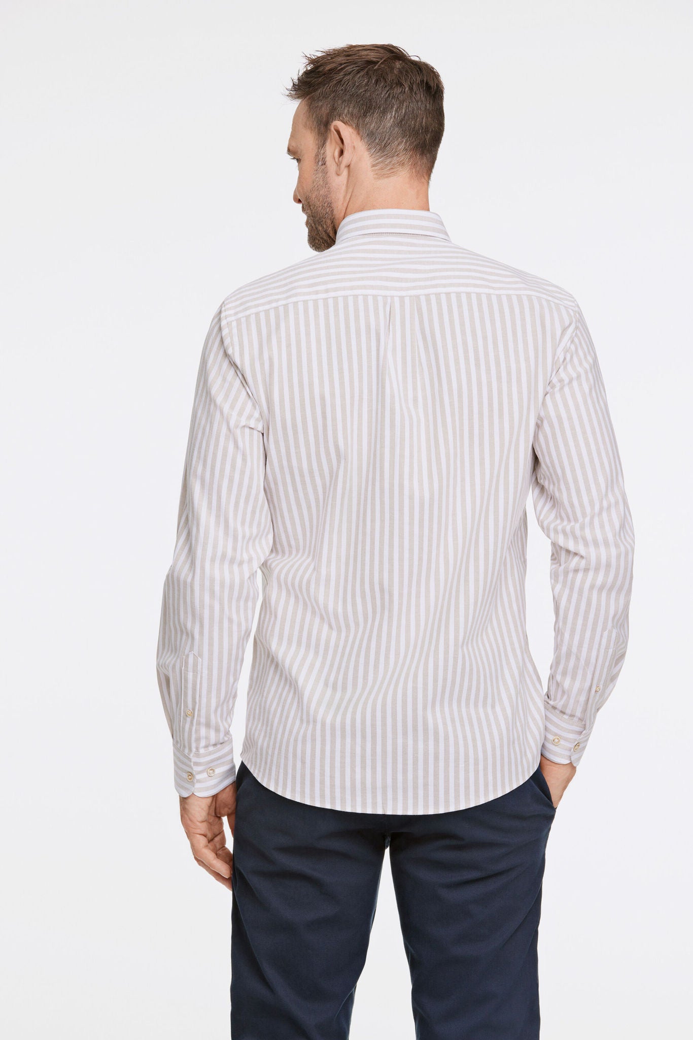 Striped superflex oxford L/S Sand