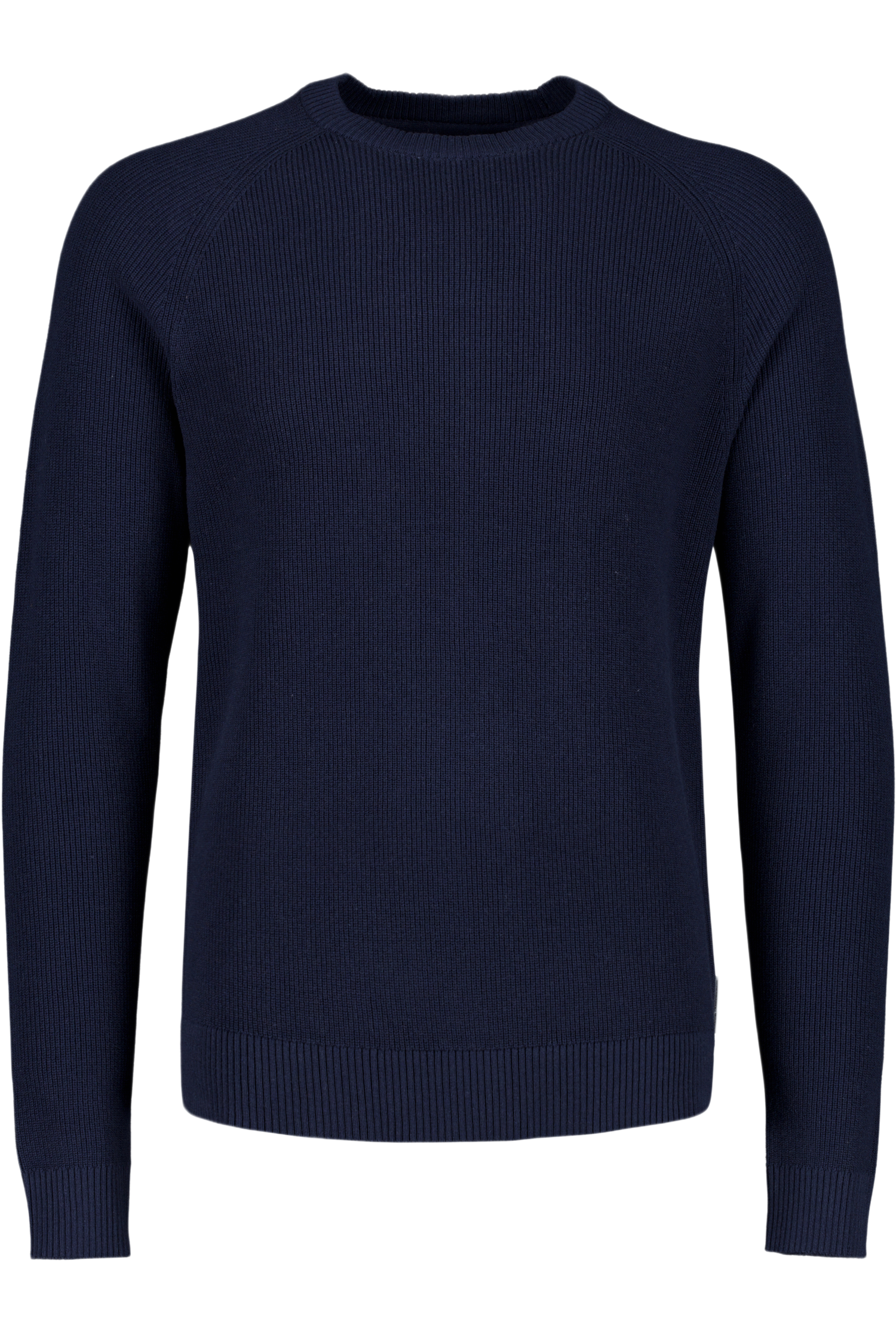 Ribbed L/s O-Neck Knit Navy