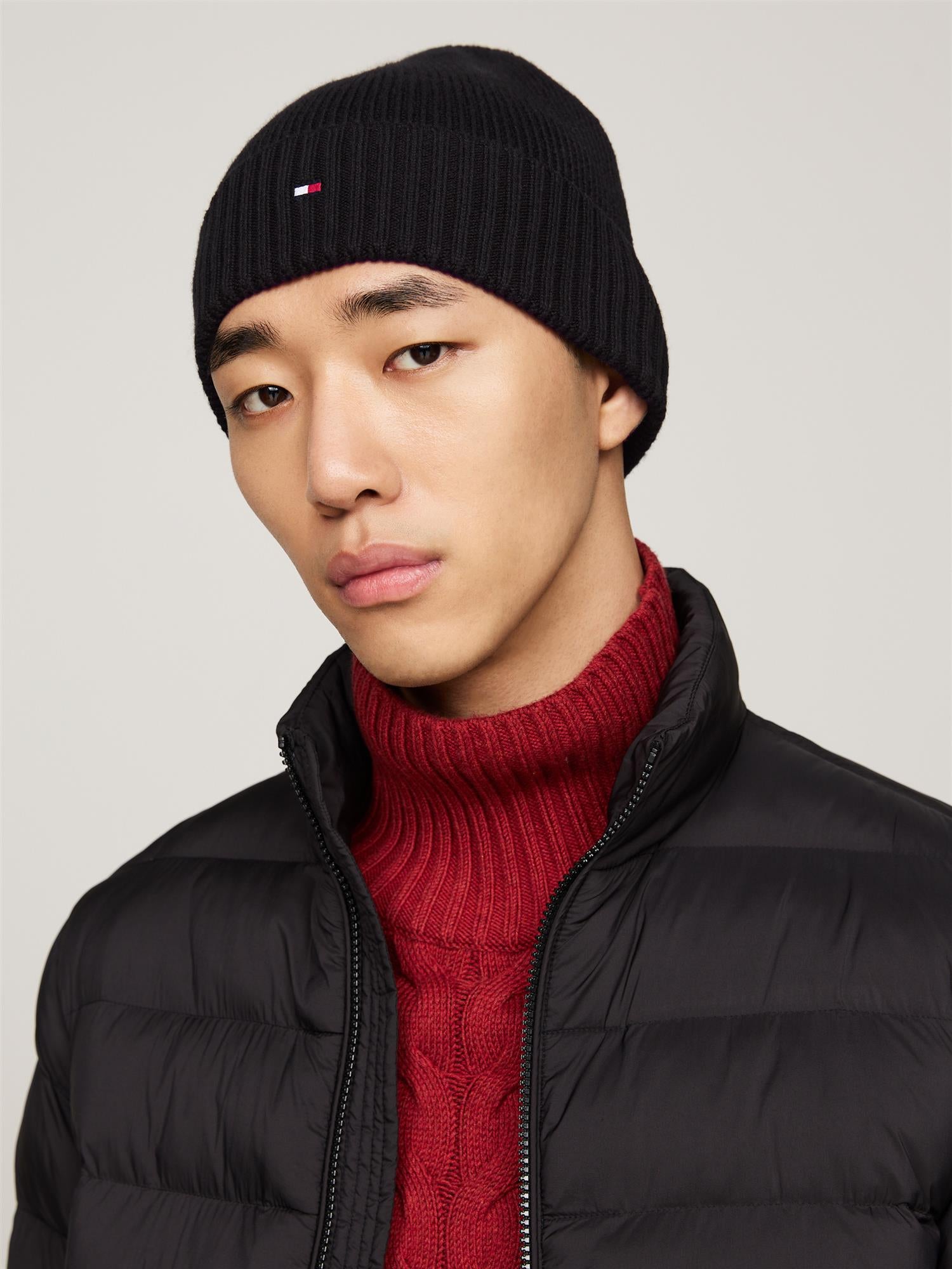 Th Flag Pima Cotton Beanie Black
