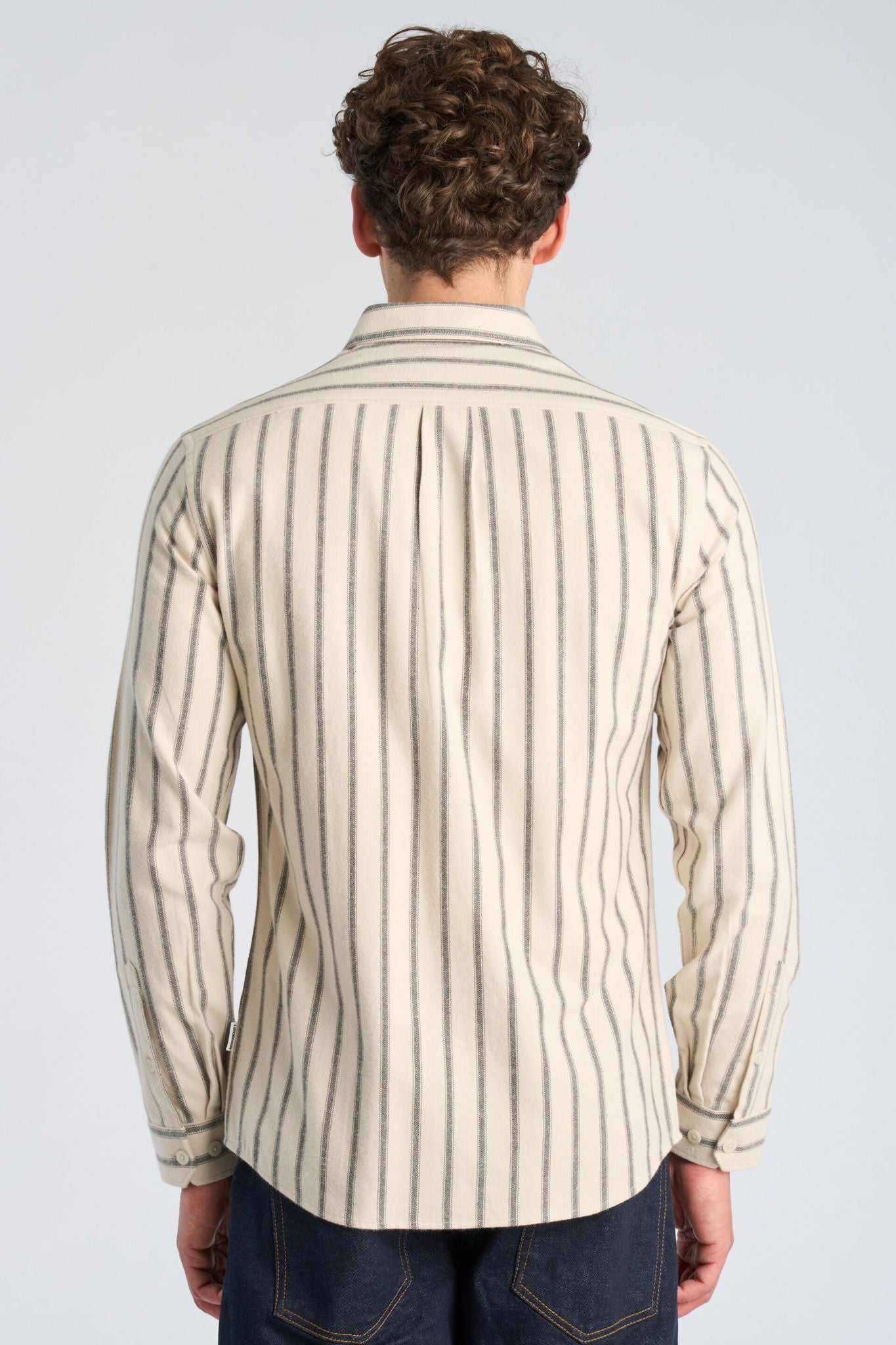 Brushed striped shirt L/S Ivory
