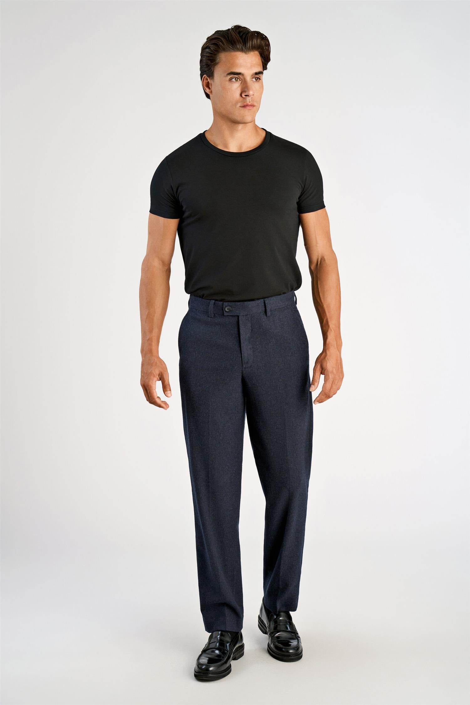 Flannel Wool Blend formal Dk Blue Mel