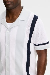 Remus Resort Collar Knit Polo Skywriting