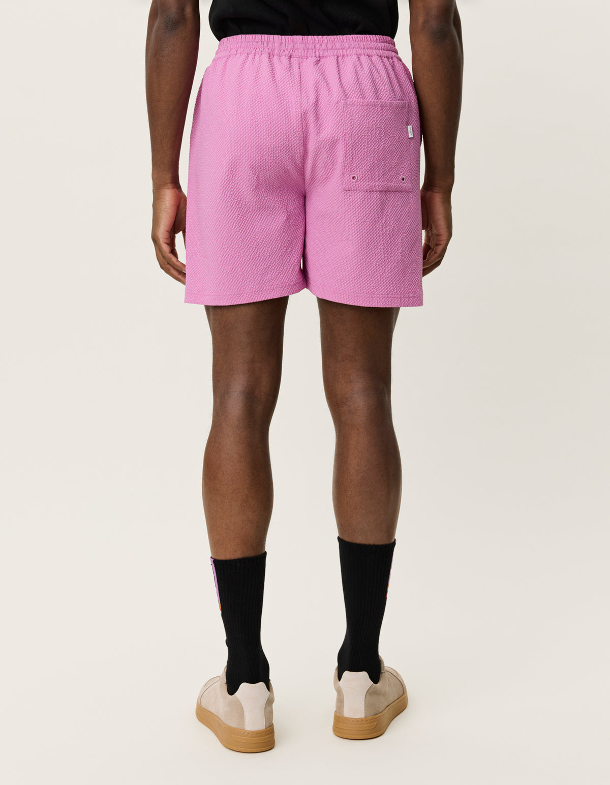 Stan seersucker swim shorts Crocus Pink