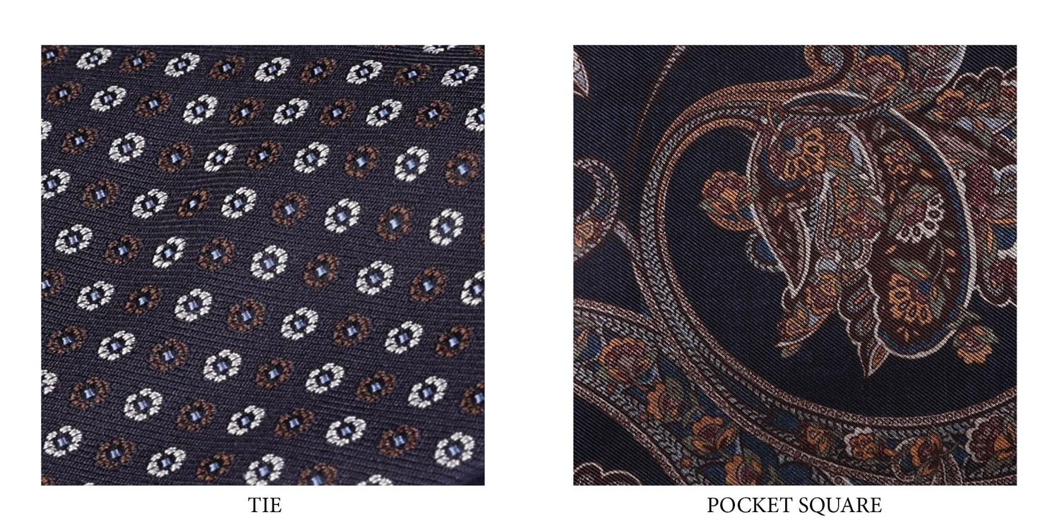 Amanda Christensen tie & pocket square box set Blue Print