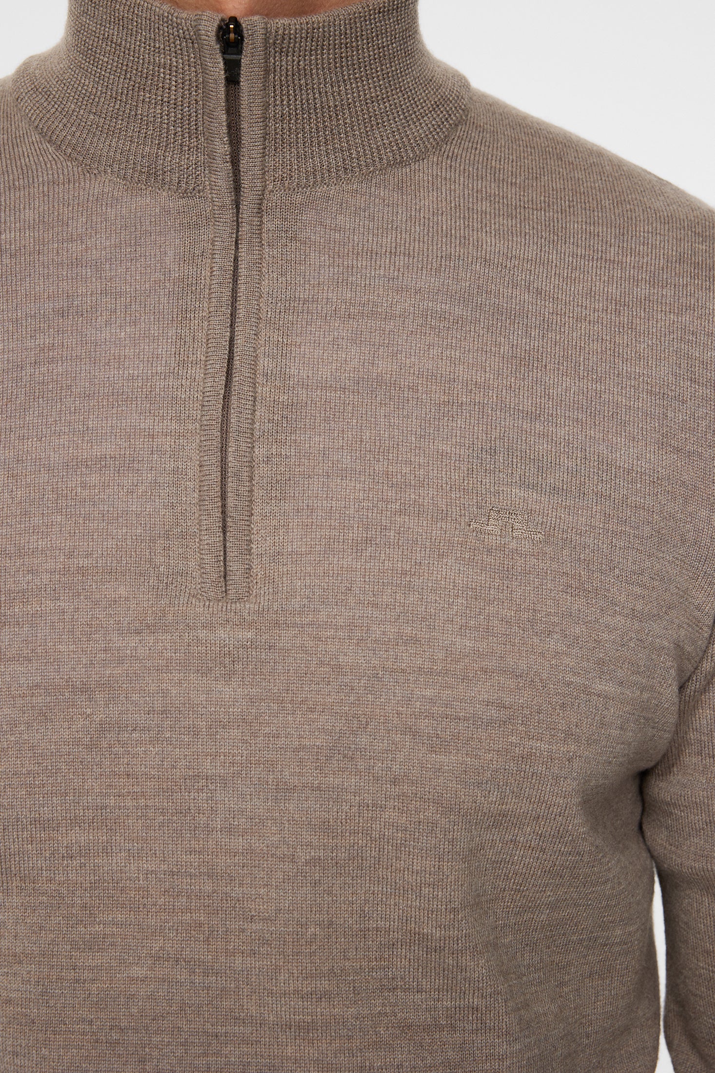 Kiyan Merino Quarter Zip Brindle Melange