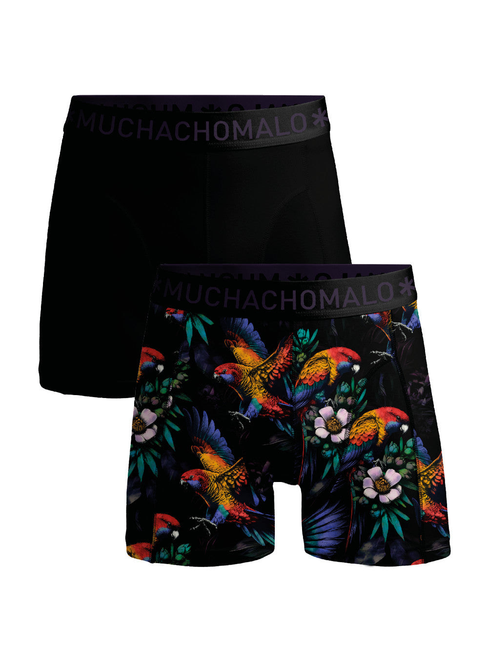1010 Parrot 01 2pk boxer print/solid cm Print/Solid