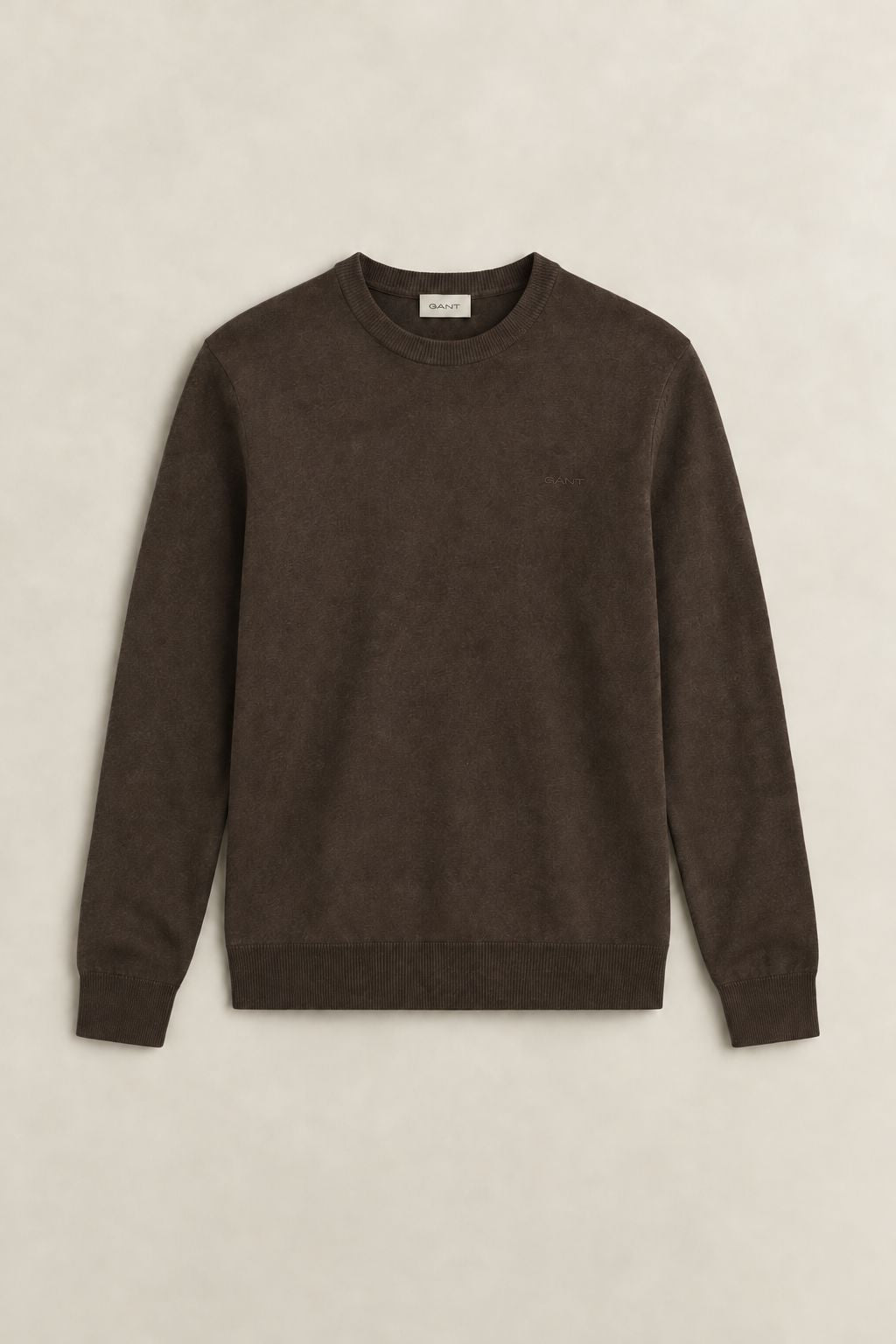 Cotton Wool C-Neck Brown Melange