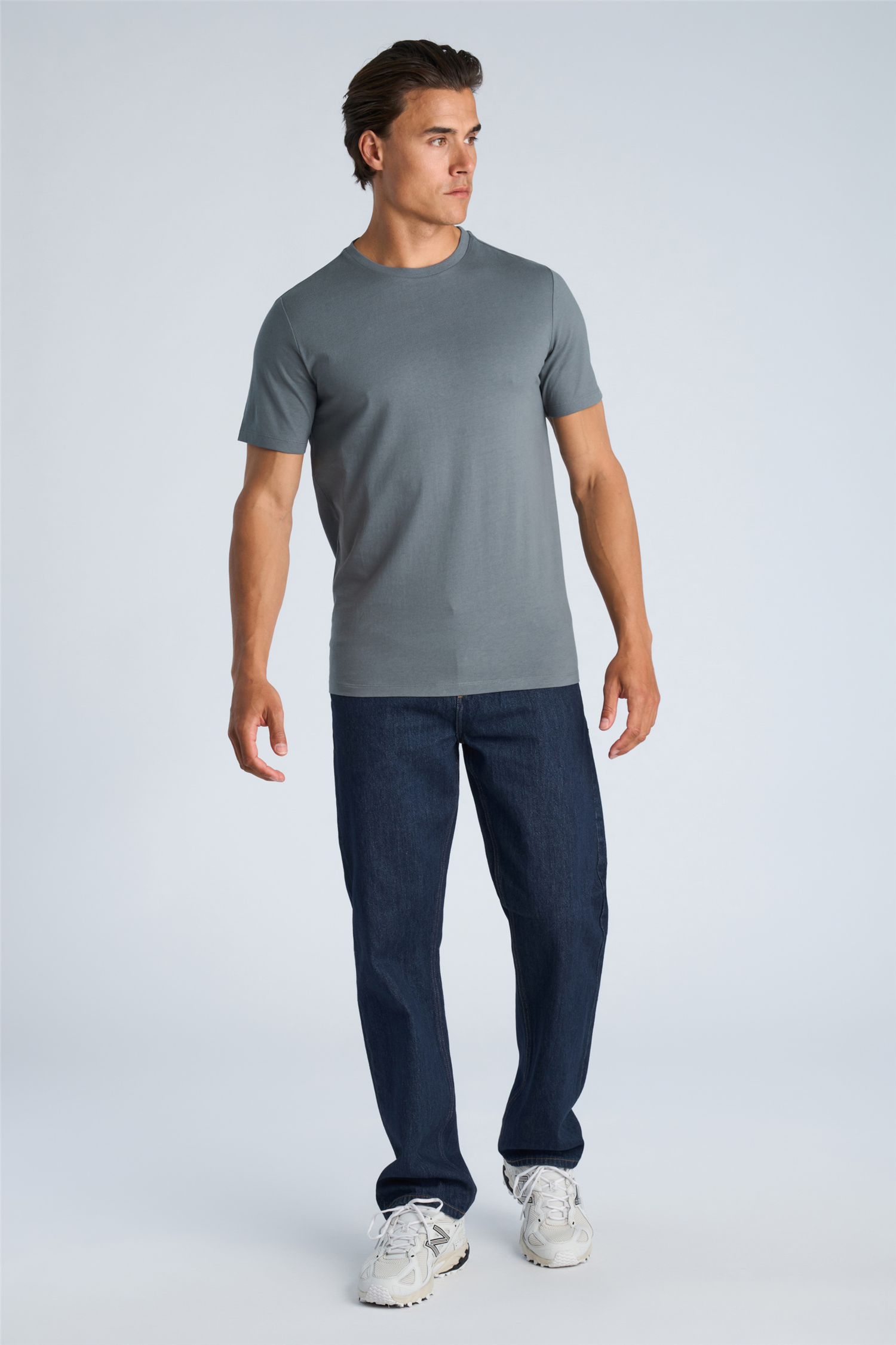 Basic Tee S/s Blue Grey