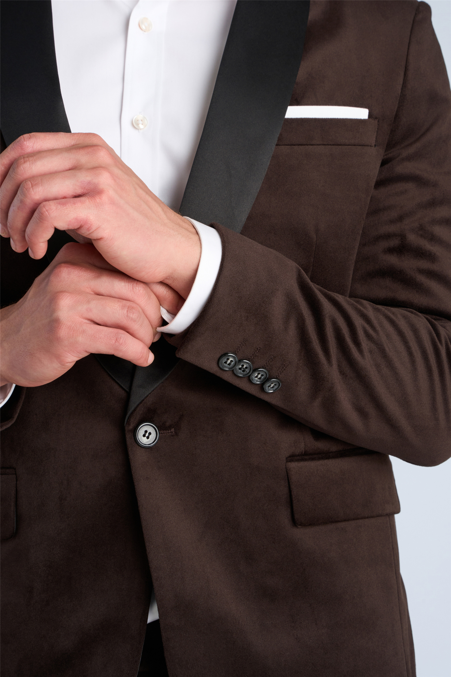 Velvet Tuxedo Suit Brown