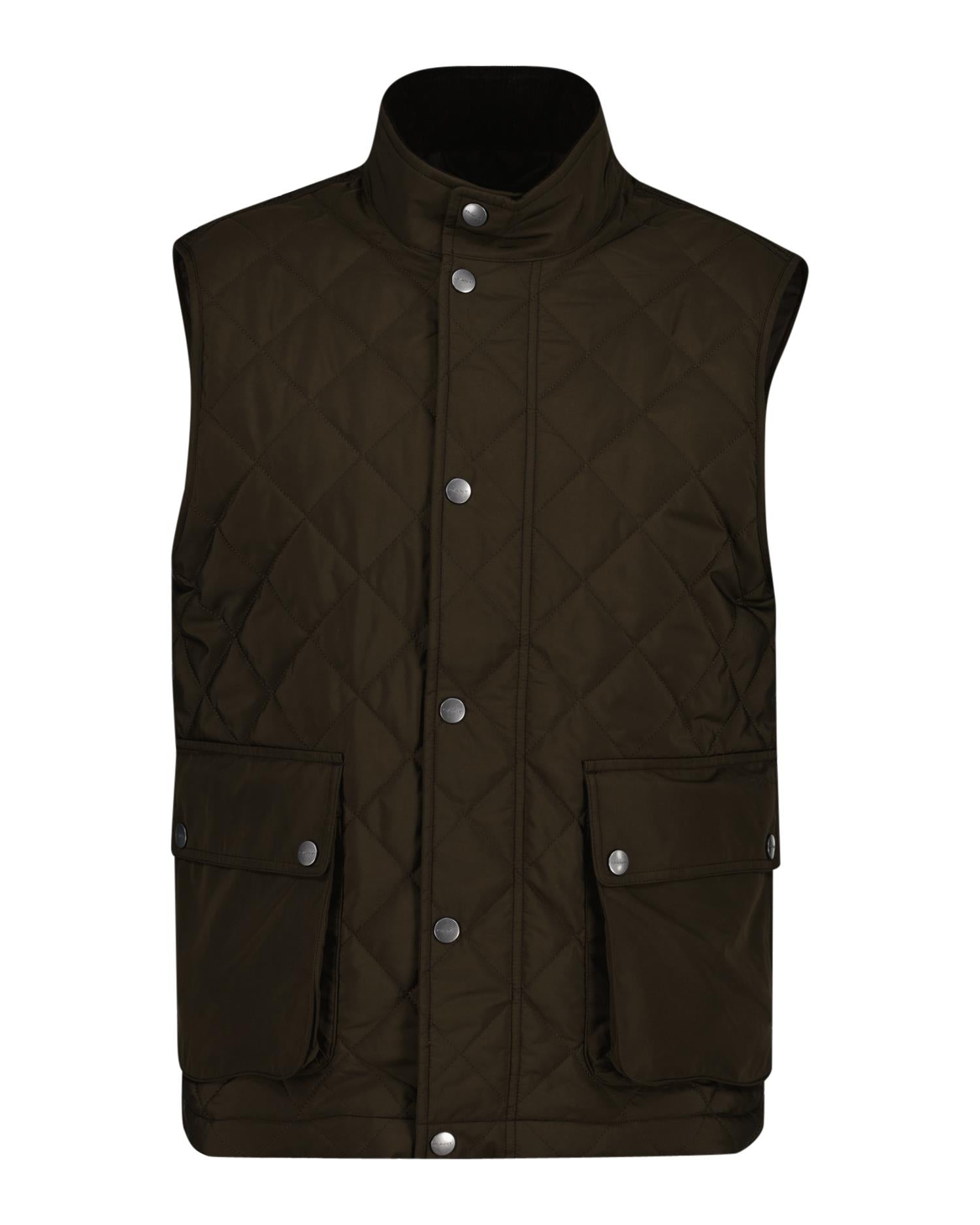 Quilted Vest Black Brown